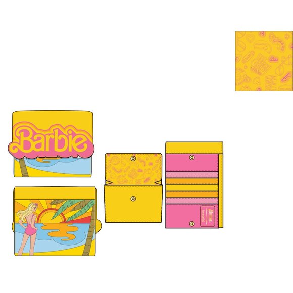 Loungefly Barbie Fun In The Sun Flap Wallet- In Stock - Picture 2 of 6